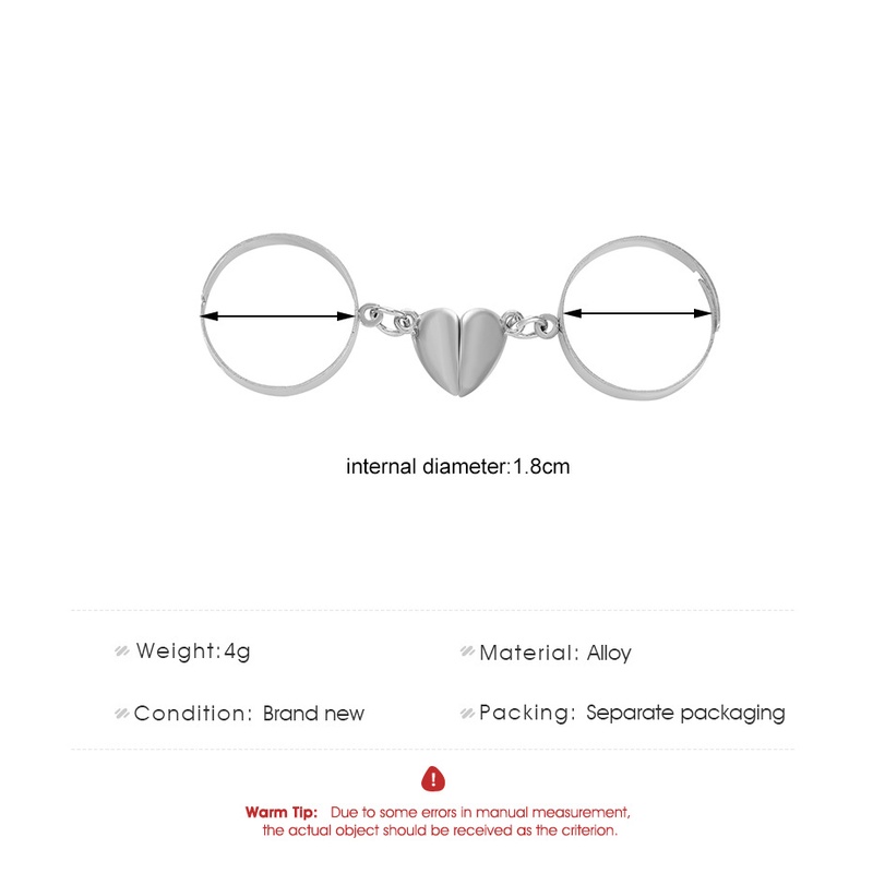 Fashion New Chain Stitching Magnetic Love Ring Opening Couple Rings Adjust. 