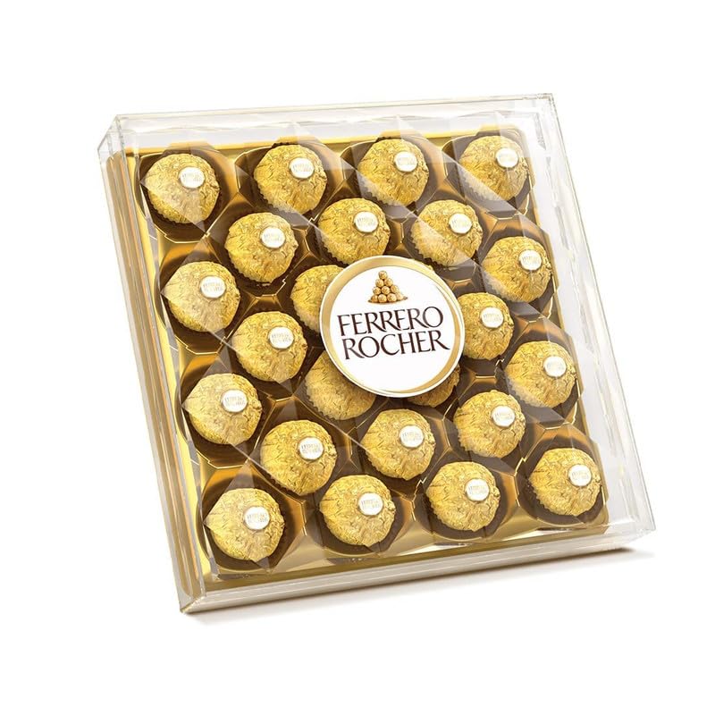 Ferrero Rocher Premium Chocolates 24 Pieces Gold Wrapping Chocolate balls 300 g". 