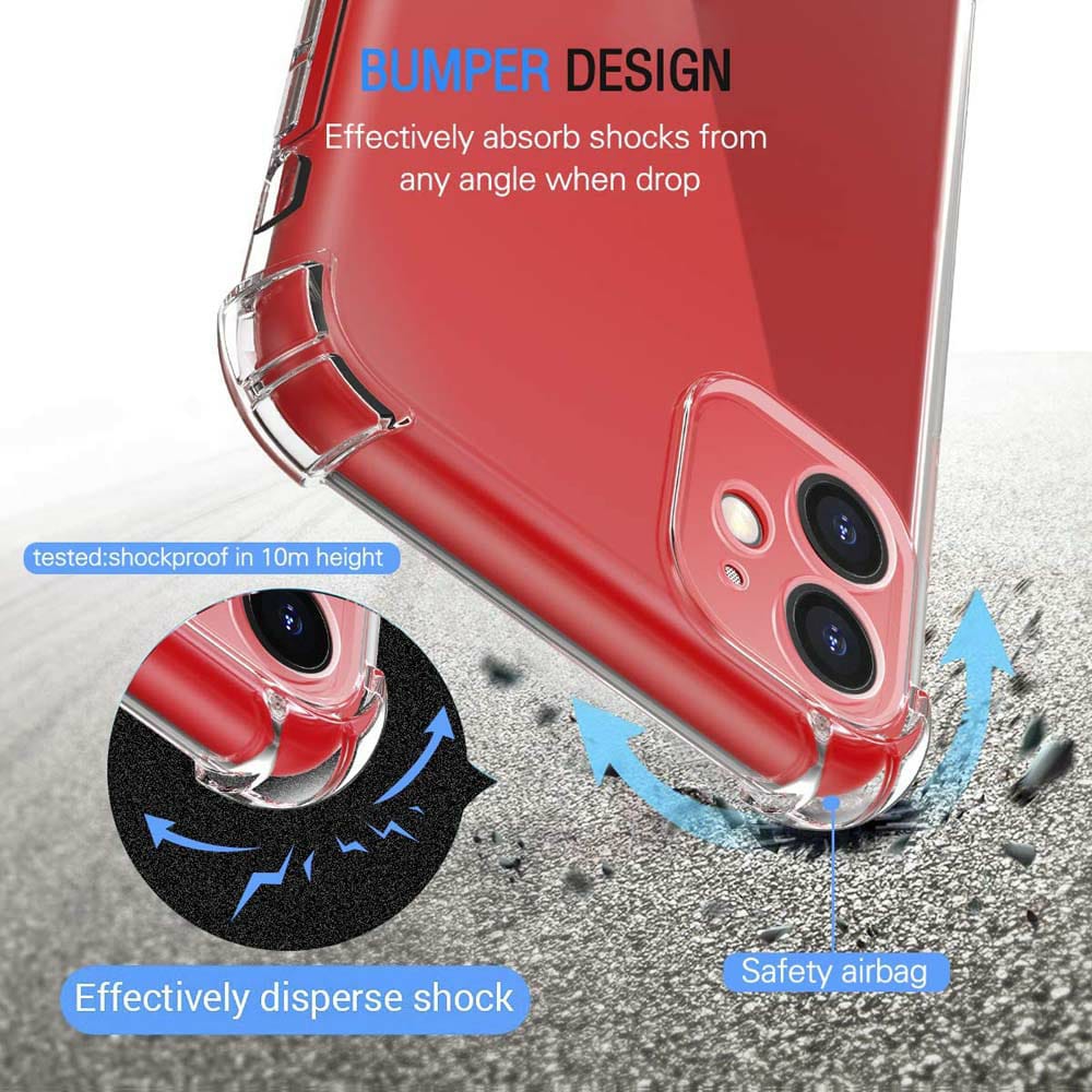 iPhone 11 Back Cover Transparent Shockproof Clear Case For iPhone 11 11 Pro 11 Pro Max Case Bumper Silicone With Camera Guard Protection Soft iPhone Clear Case. 