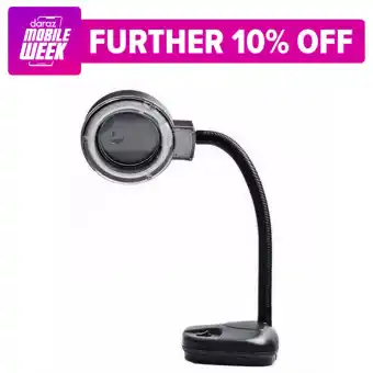 reading lamp with magnifying glass