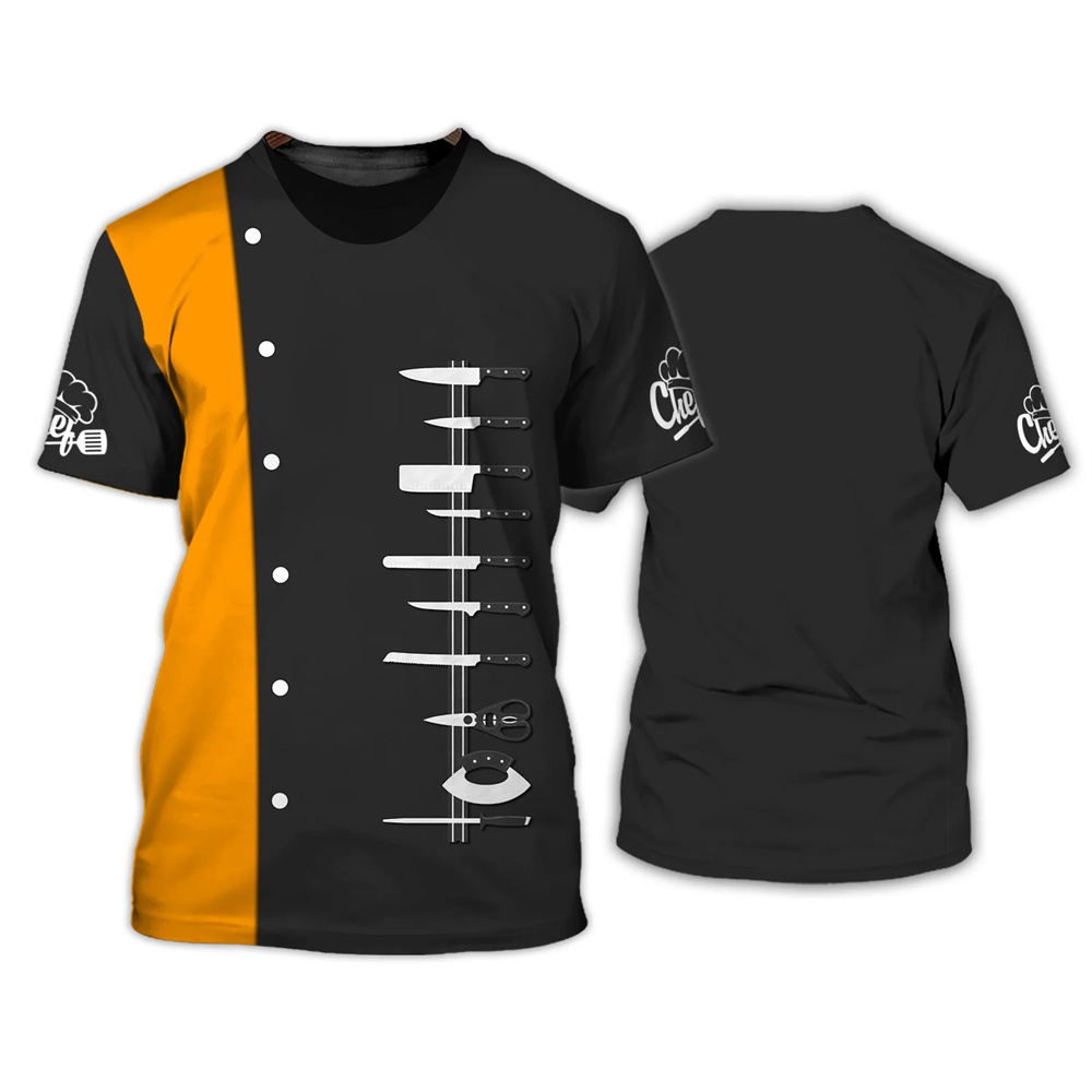 Chef T-Shirts Catering 3D Printed Streetwear Men Women Fashion Oversized Short Sleeve T Shirt Cosplay Tees Tops Uniform Clothing. 