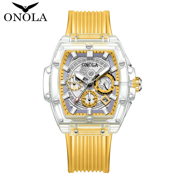 ONOLA Brand Fashion Business Leisure Sports Quartz Square Luxury Analog Men's Watch. 