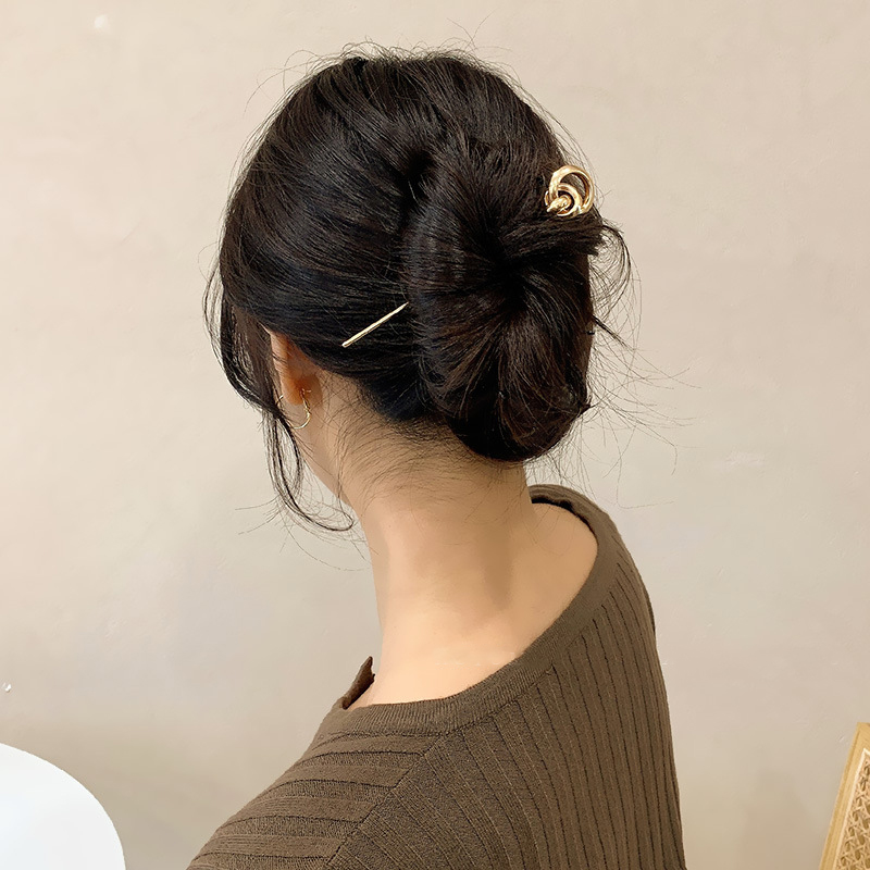 Koren Hair Hairpins for Women Gold Fork Disk Barrette Clip Hair Sticks Headwear ANLAN. 