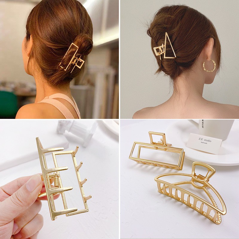 Enacolor Korean Hair Clip Catch Hairclips Gold Metal Hair Claw Accessories Ins New Girls. 