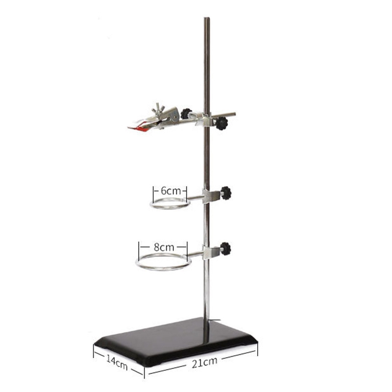 Laboratory Grade Metalware Support Stand, Cork Lined Burette Clamp with 2 Retort Ring (2inch,3inch Dia). 