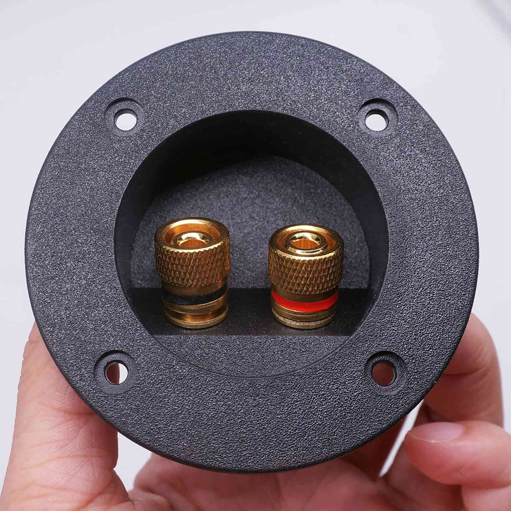3 Pcs DIY Home Car Stereo 2-Way Speaker Box Terminal Binding Post Round Spring Cup Connectors Subwoofer Plugs (Black). 