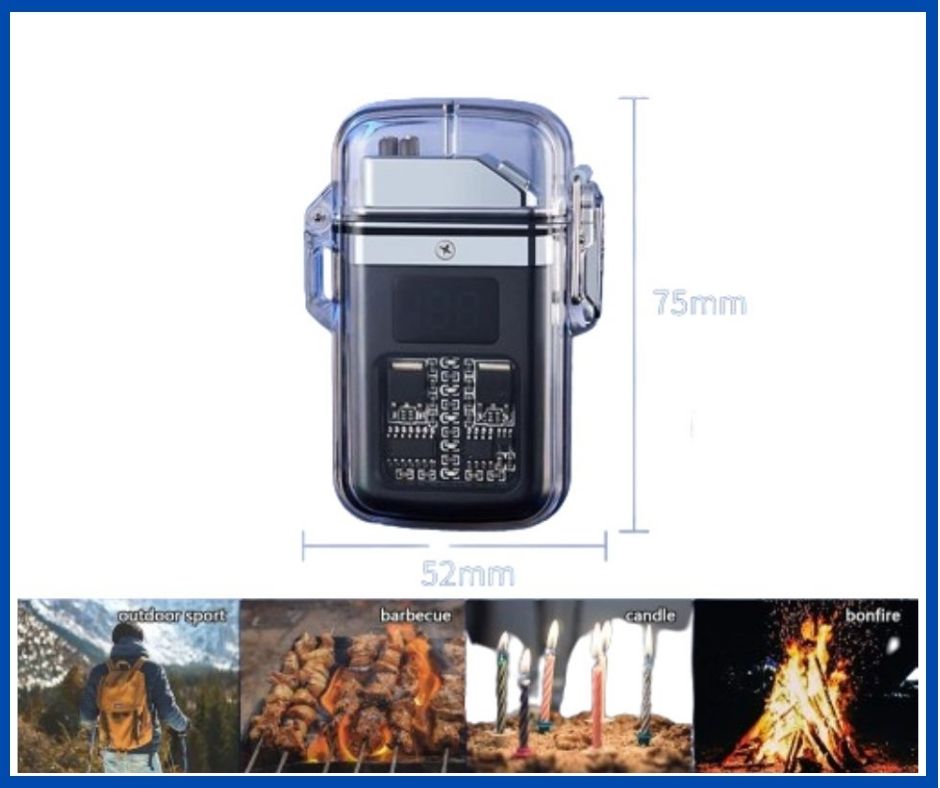Double Arc Plasma Lighter, USB Rechargeable Lighters Flameless, Waterproof,Windproof, Lanyard, Outdoor Camping Accessories. 