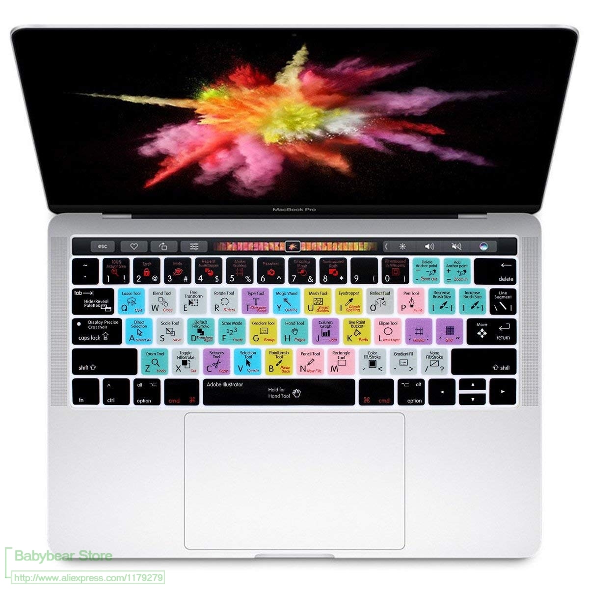 Adobe Illustrator Ai Hotkey Shortcut Silicone Keyboard Cover Keypad Skin For Macbook Pro 13 15 Est 17 16 With Touch Bar Buy Online At Best Prices In Srilanka Daraz Lk