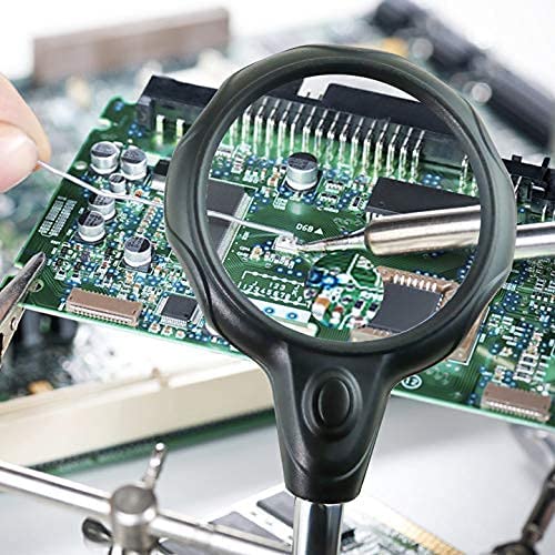 Helping Hands Magnifying Glass Soldering Station, 3.5X 12X Magnifier, With LED Lights. 