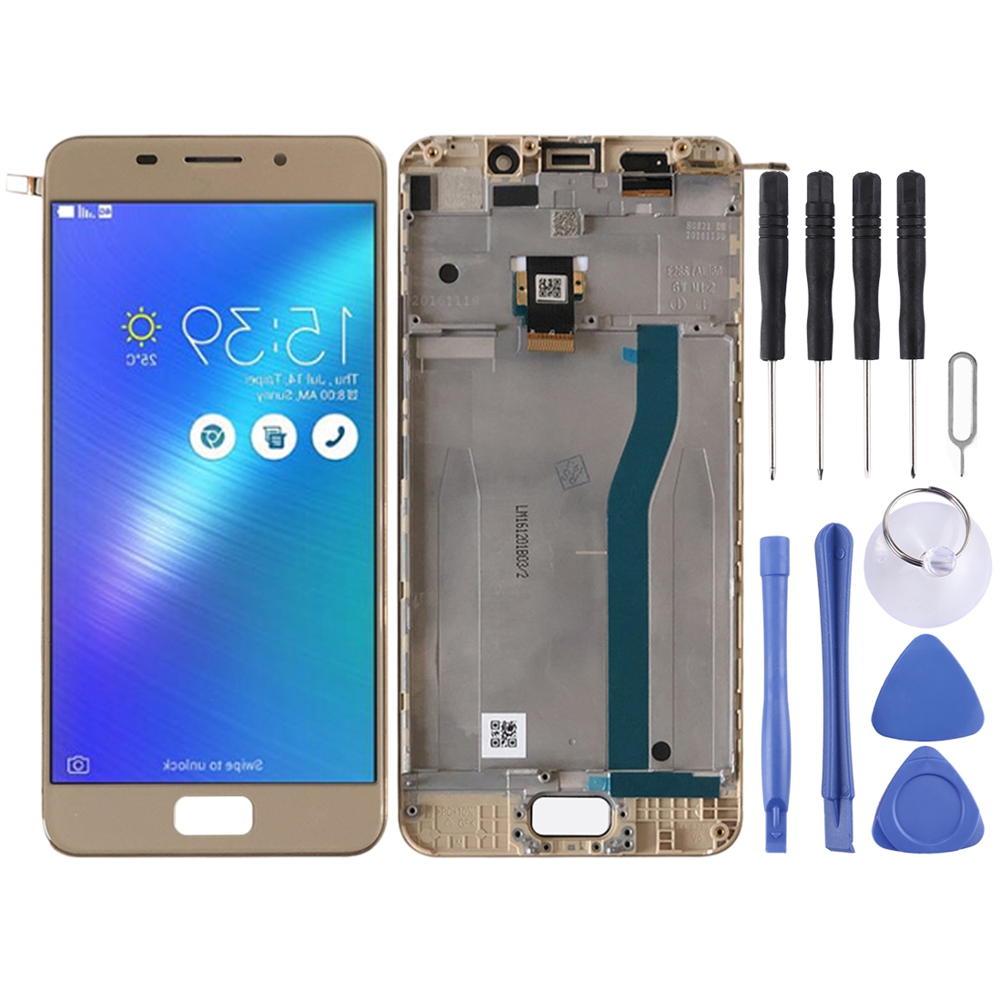 OEM LCD Screen for Asus Zenfone 3S Max ZC521TL X00GD Digitizer Full Assembly with Frame（Gold)
