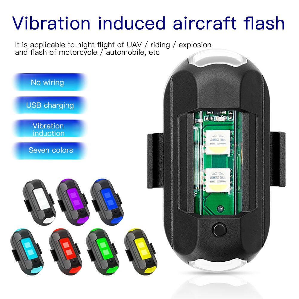 LED flash drone aircraft light usb rechargeable model airplane fixed wing / Motorcycle Light. 