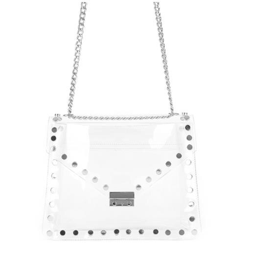 clear studded bolsa