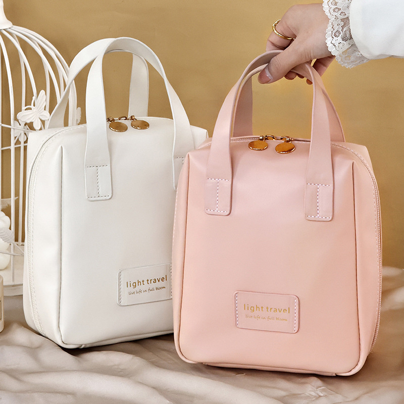 Pu Makeup Bag With Handle, Multi-functional Makeup Bag, Waterproof Portable Multi-layer PU Toiletries Cosmetics Storage Bag