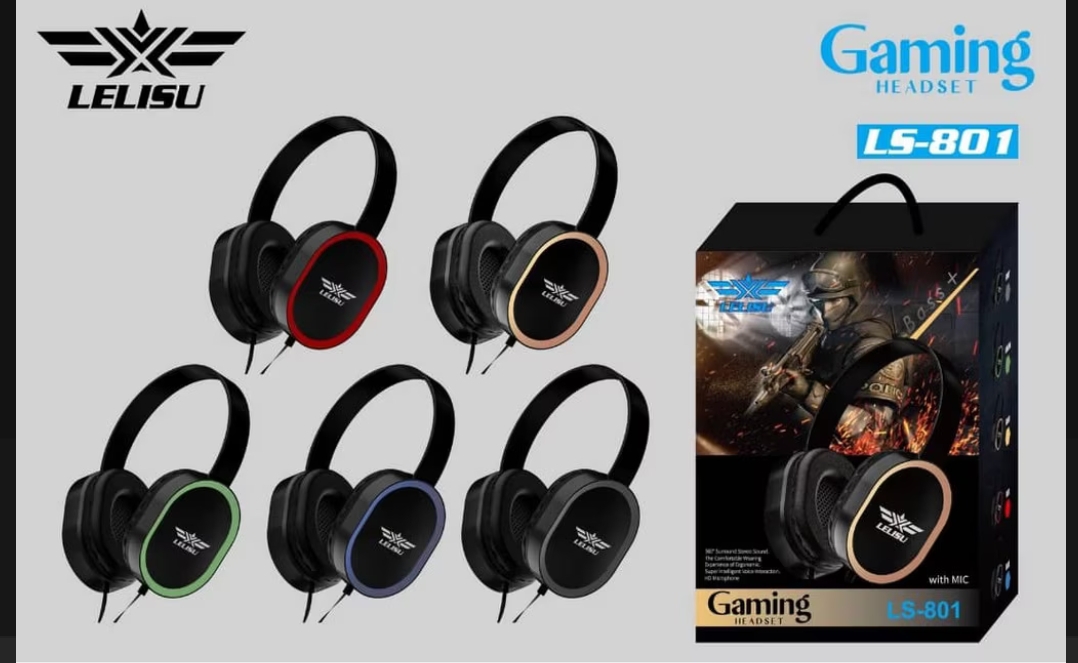 Gaming Headset EXTRA BASS Lelisu LS-801  Earphone Wired Gamer Headphone. 