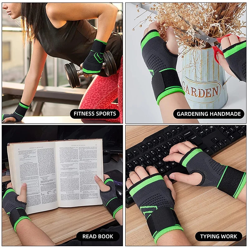 Fitness Wrist Wraps Straps Gym Gloves Wrist Compression Glove Wrist Support Sleeves,for Carpal Tunnel and Wrist Pain Relief Treatment, Everyday Weightlifting Sports Wristband Bracer Support. 