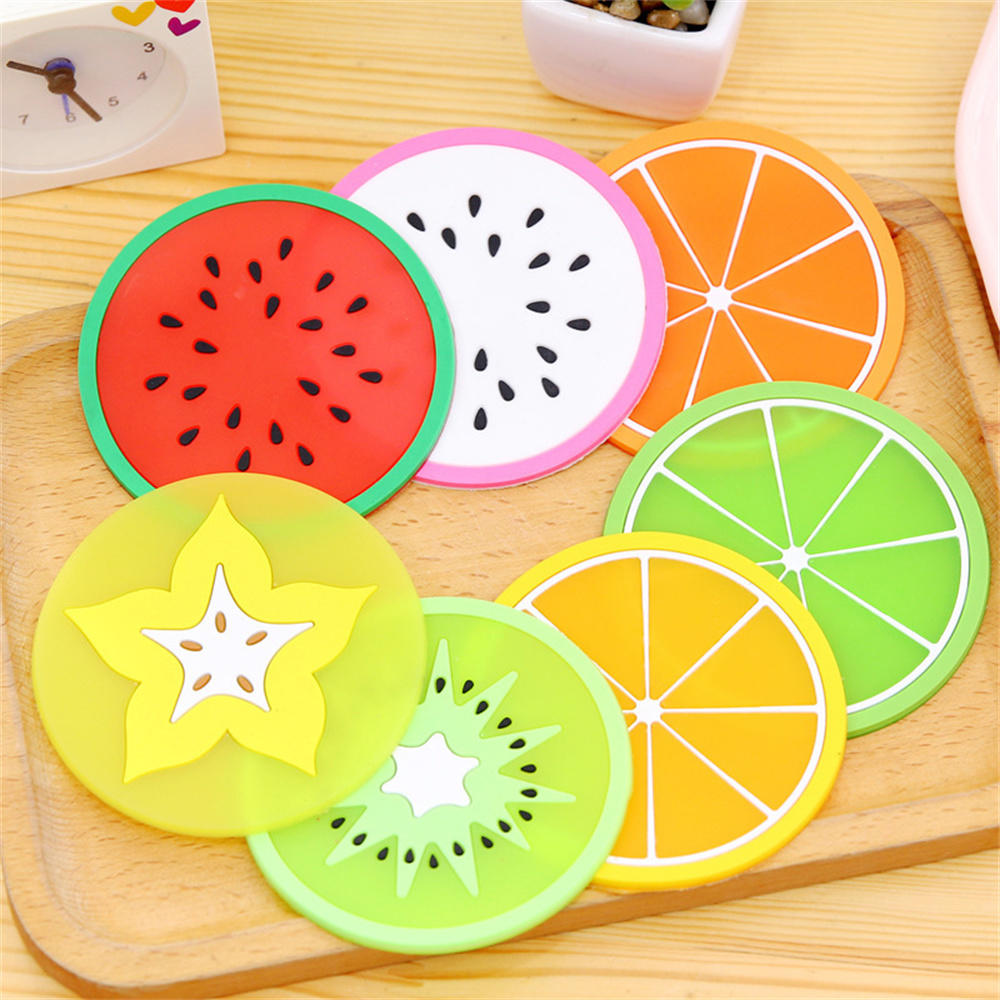 Skid Insulation Cup Pad Colorful Silicone Drink Mat Silicone Drink Coasters Jelly Color Cup Mat Colorful Hot Drink Holder. 