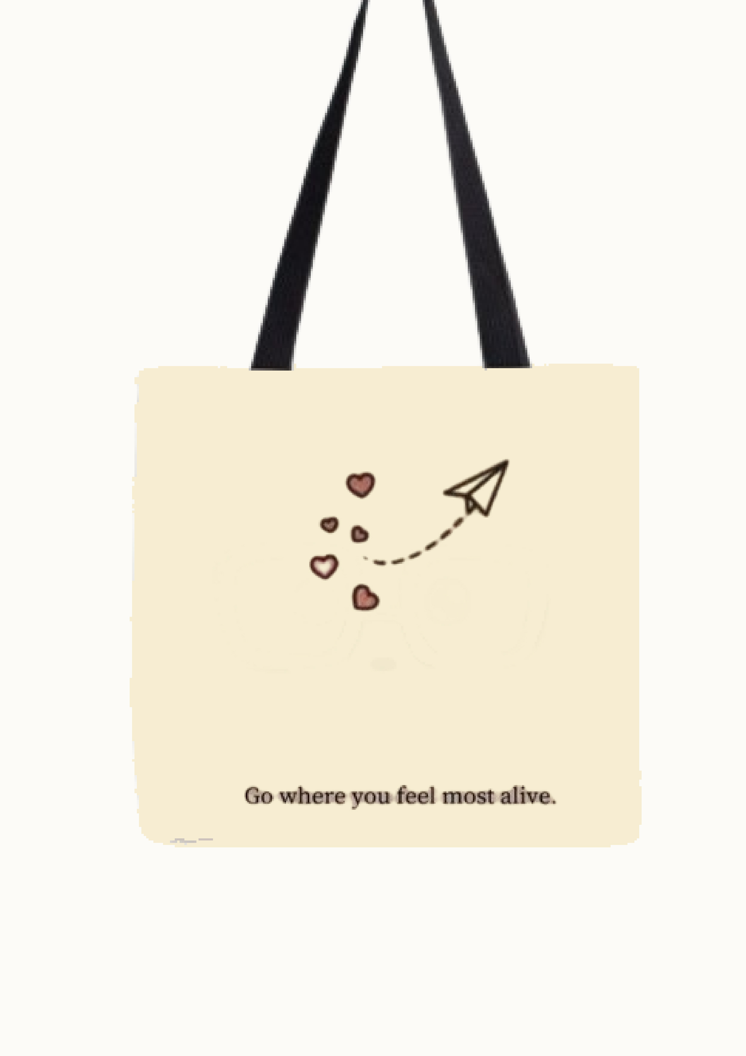 Tote Bag with Black Handle - Eco-Friendly Women’s Bag with Zipper. 