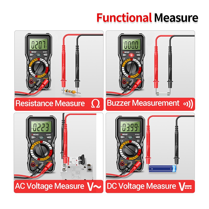 ANENG SZ301 Digital Multimeter 2000 Count Voltage Tester Current Measuring Meter Tool. 
