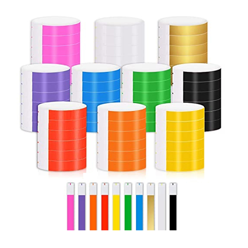 1000 PCS Paper Wristbands for Events Suitable for Parties, Wristbands(10 Colors)