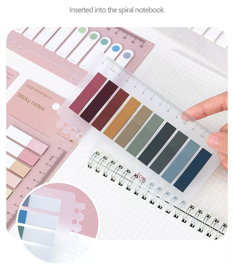 RHS Online 200 Sheets 10 Colors Morandi Combination PET Sticky Notes Set Memo Pad Lable Sticker Bookmarks Notepad Sticky Index. 