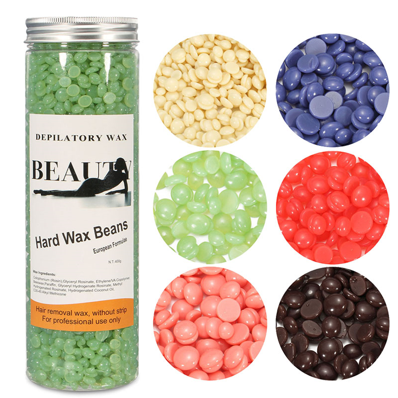 400g Depilatory Wax Beads, Hard Wax Beans for Painless Hair Removal, Brazilian Waxing without strip for Underarms Leg Face 4bhw. 