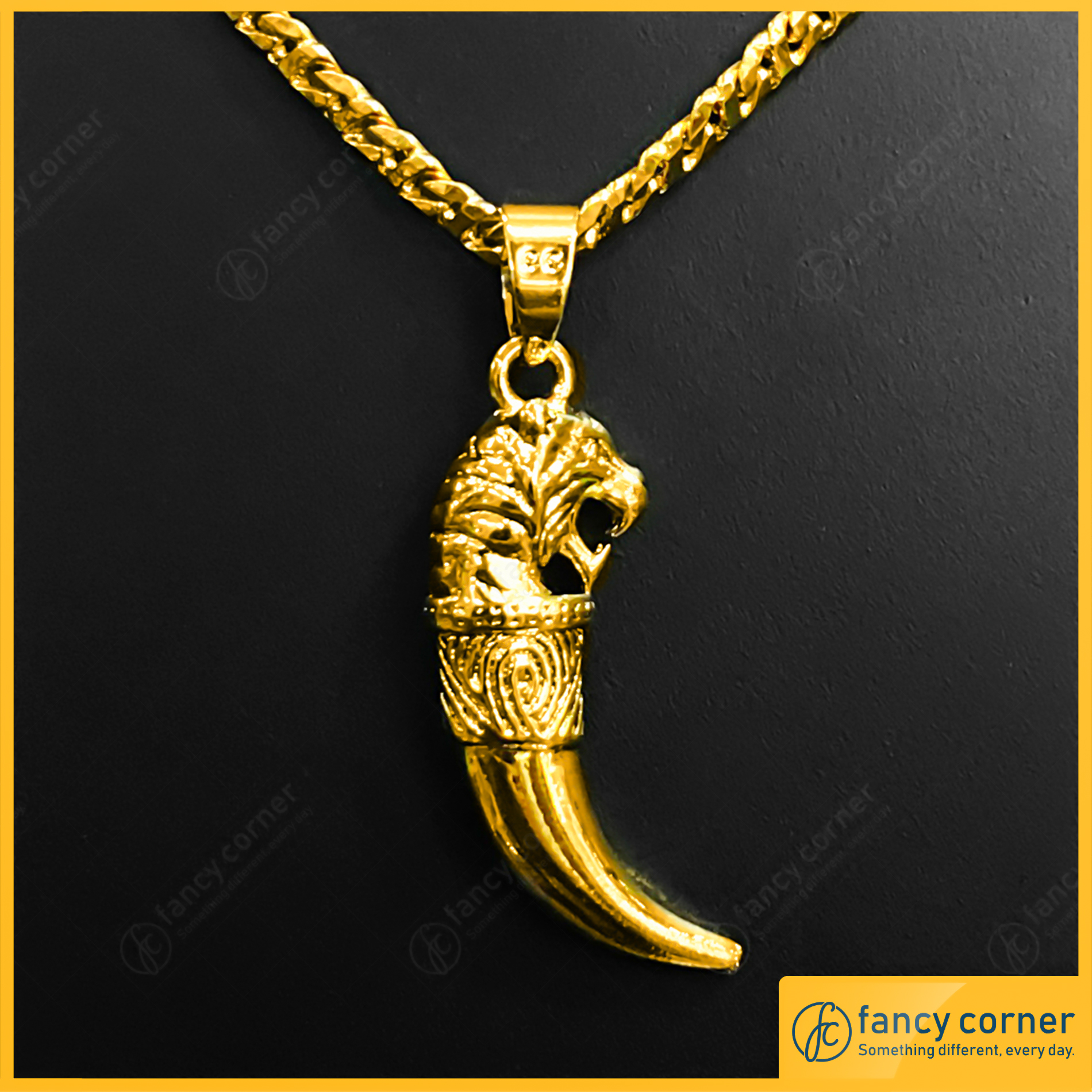 Tiger teeth gold on sale pendant