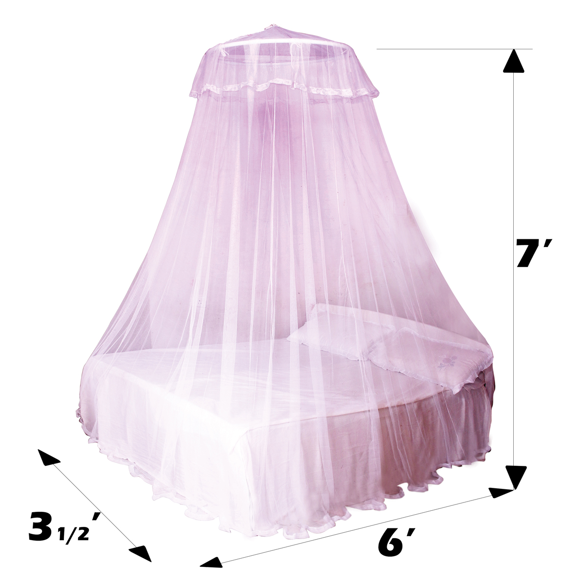 C four Nova Round framed Mosquito Net for Single Bed ( 3 x 6 ). 