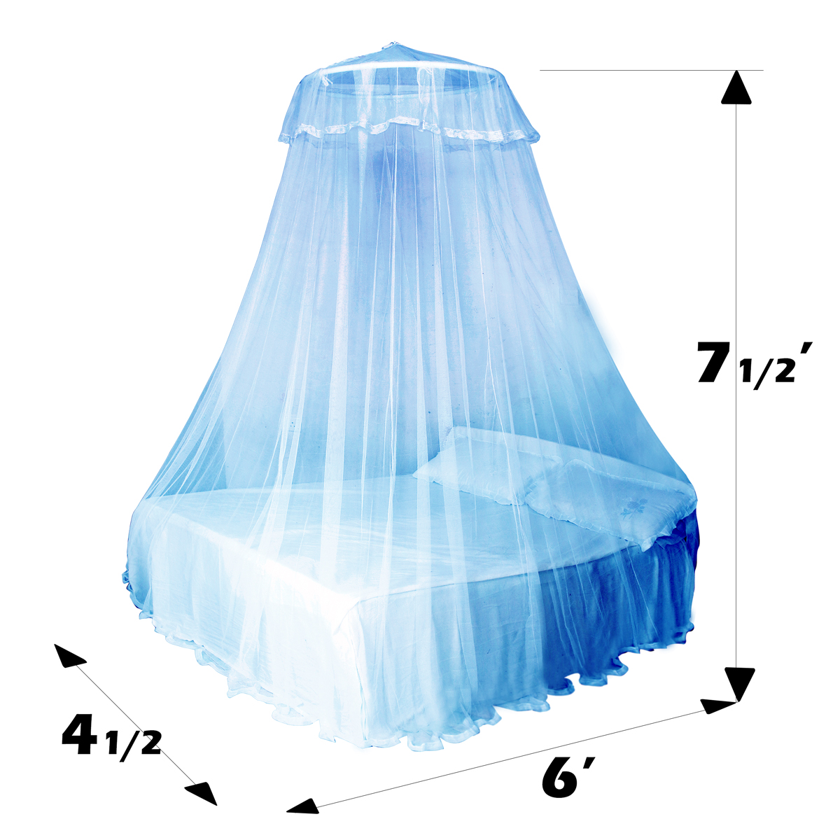 C four Nova Round framed Mosquito Net for Double Bed ( 4 x 6 ). 