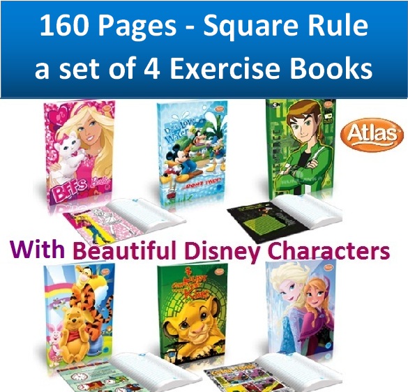 160 Pages Square Rule Disney Exercise Books Pack Of 4 Books 4 Atlas Books With Disney Characters Buy Online At Best Prices In Srilanka Daraz Lk