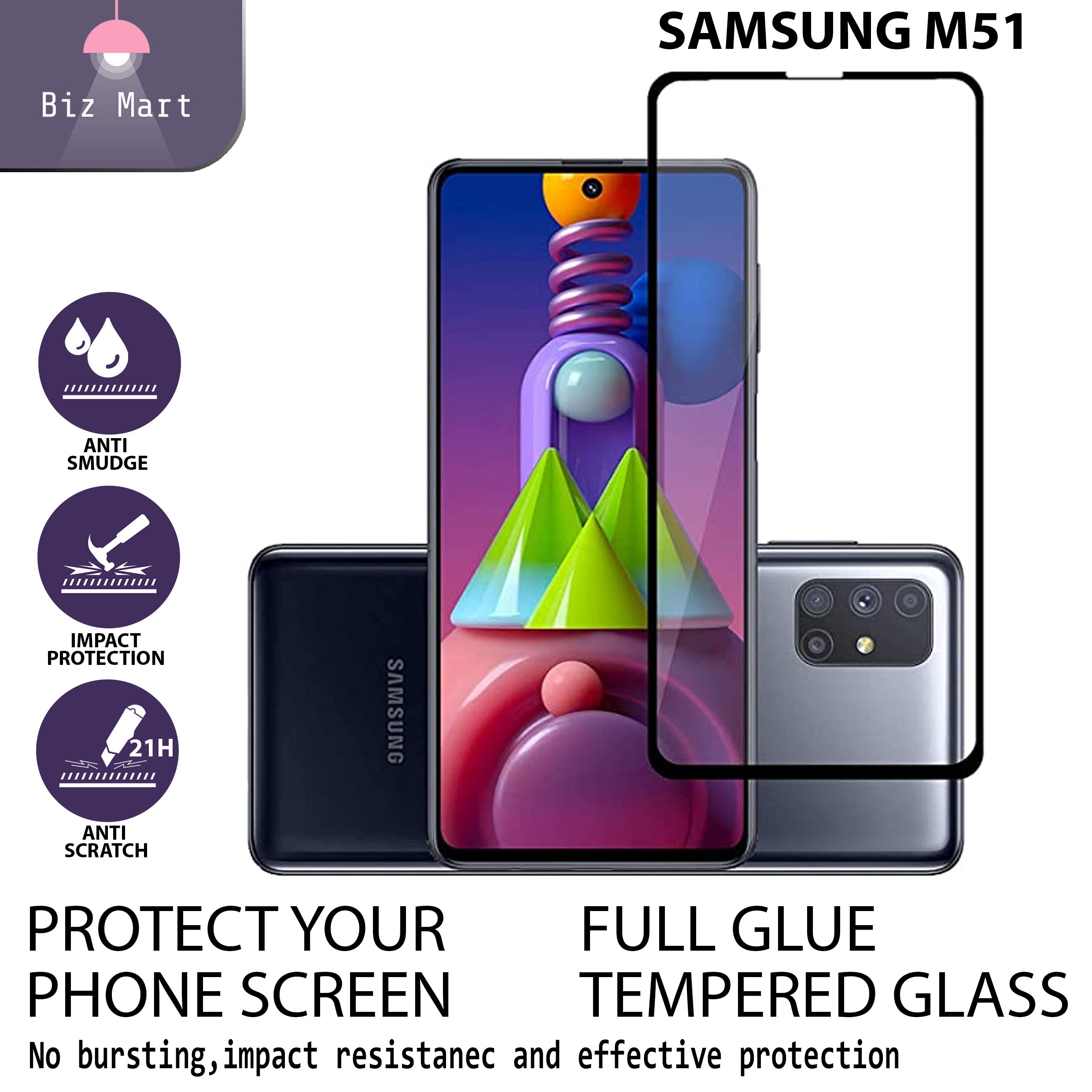 Samsung Galaxy M51 Tempered Glass Glass Guard Tempered Glass