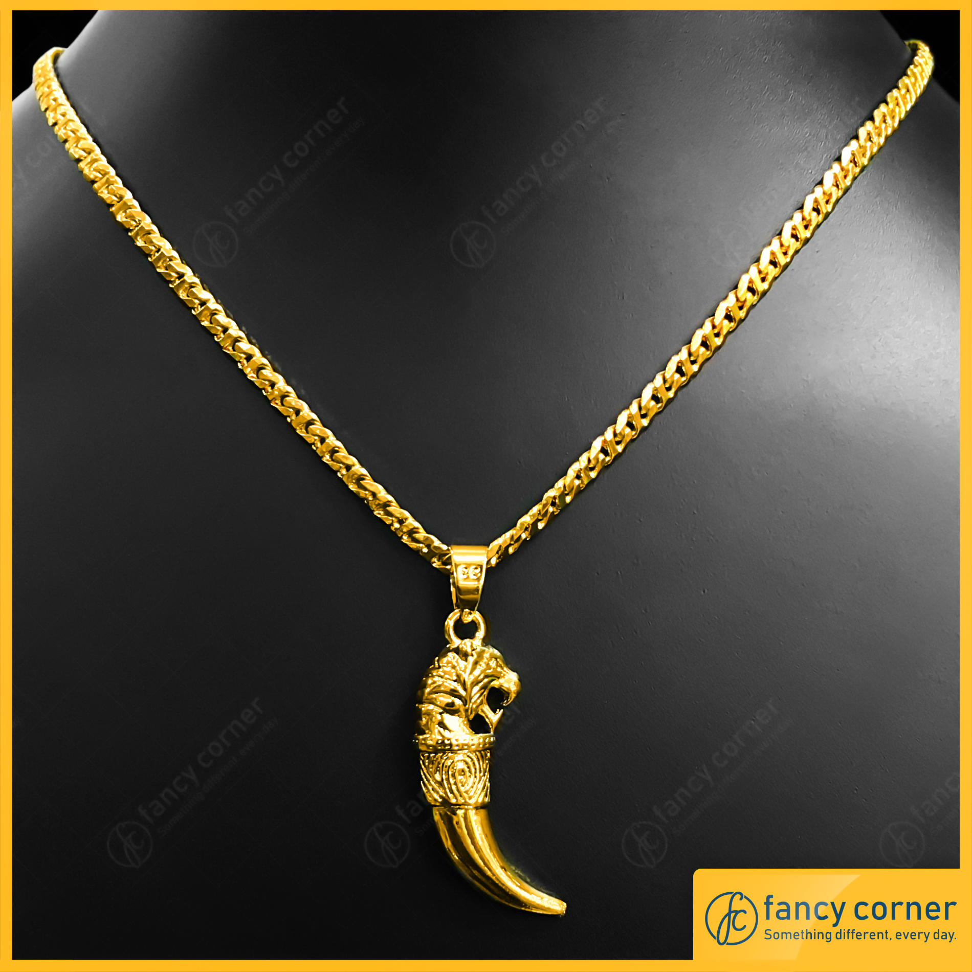 Gold Plated Lara Chain with Tiger Tooth 
